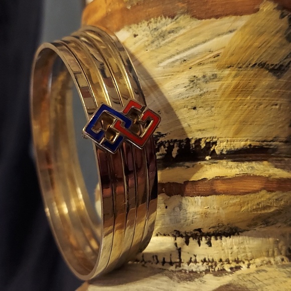 Amazing Gucci 5 band Gucci bracelet and ring, 925, enamel, vintage EMC! - Picture 11 of 11